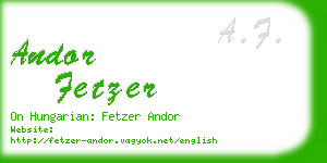 andor fetzer business card